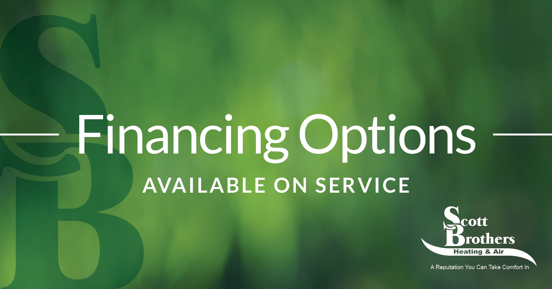 Financing options available on service.